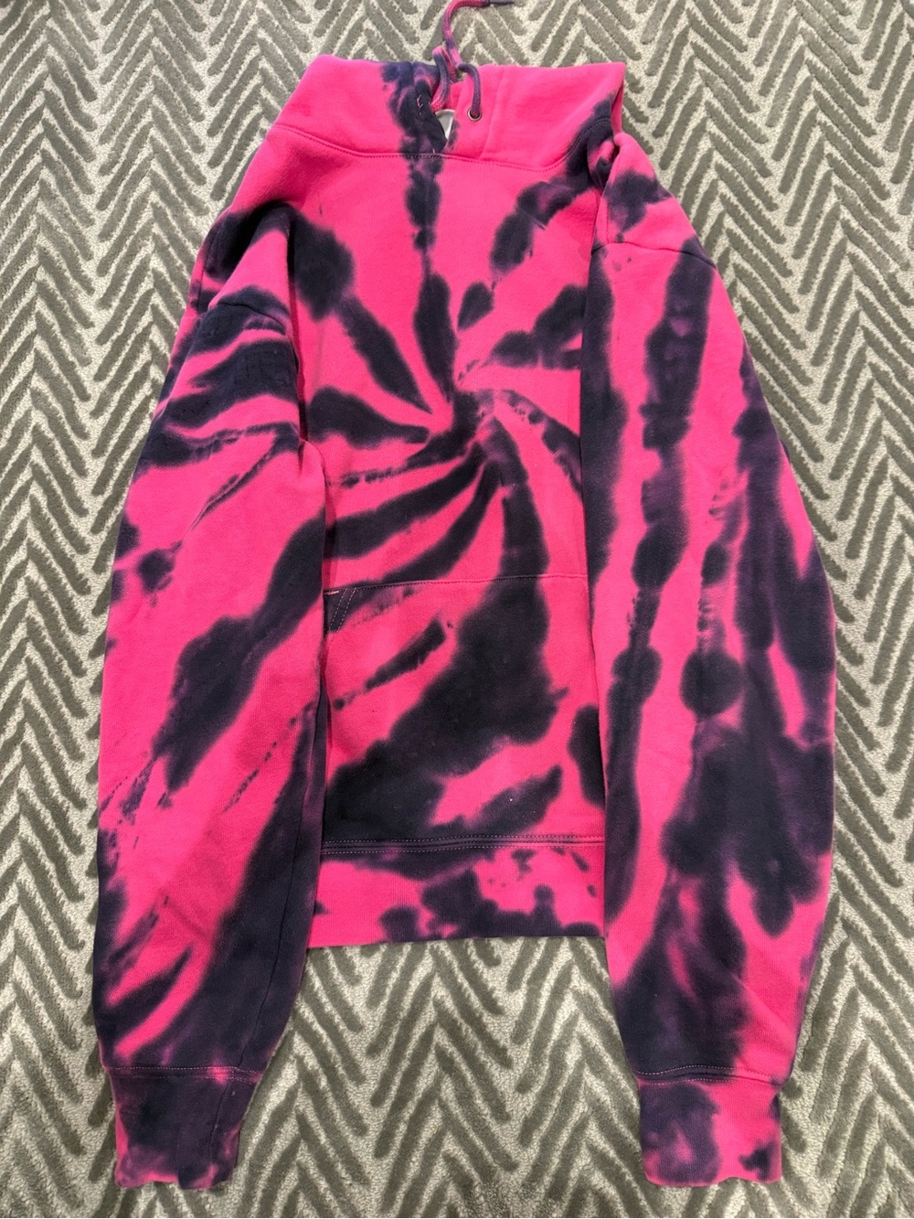 Zine Pink & Black Spiral Tie-Dye Hoodie